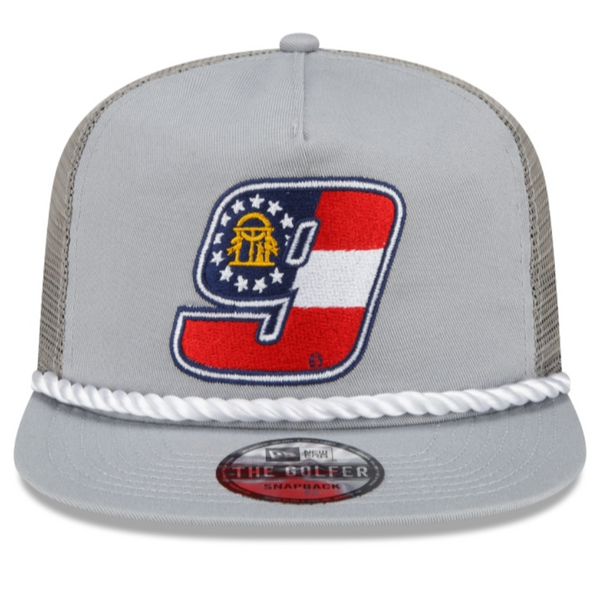 GREY GEORGIA 9 NEW ERA GOLFER TRUCKER HAT