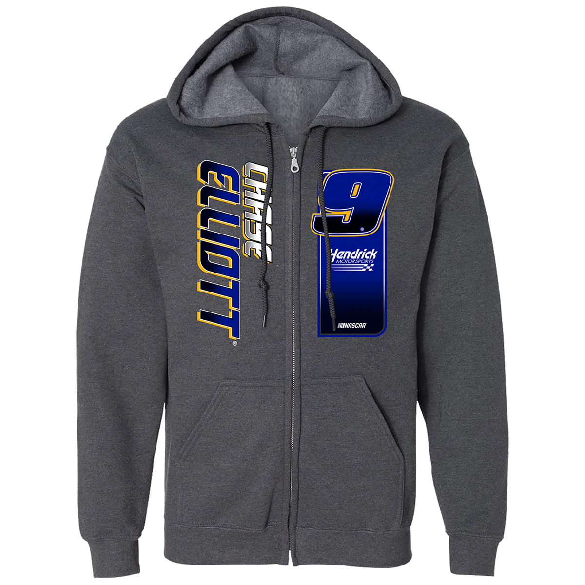 GREY ZIP UP HOODIE – Chase Elliott Store