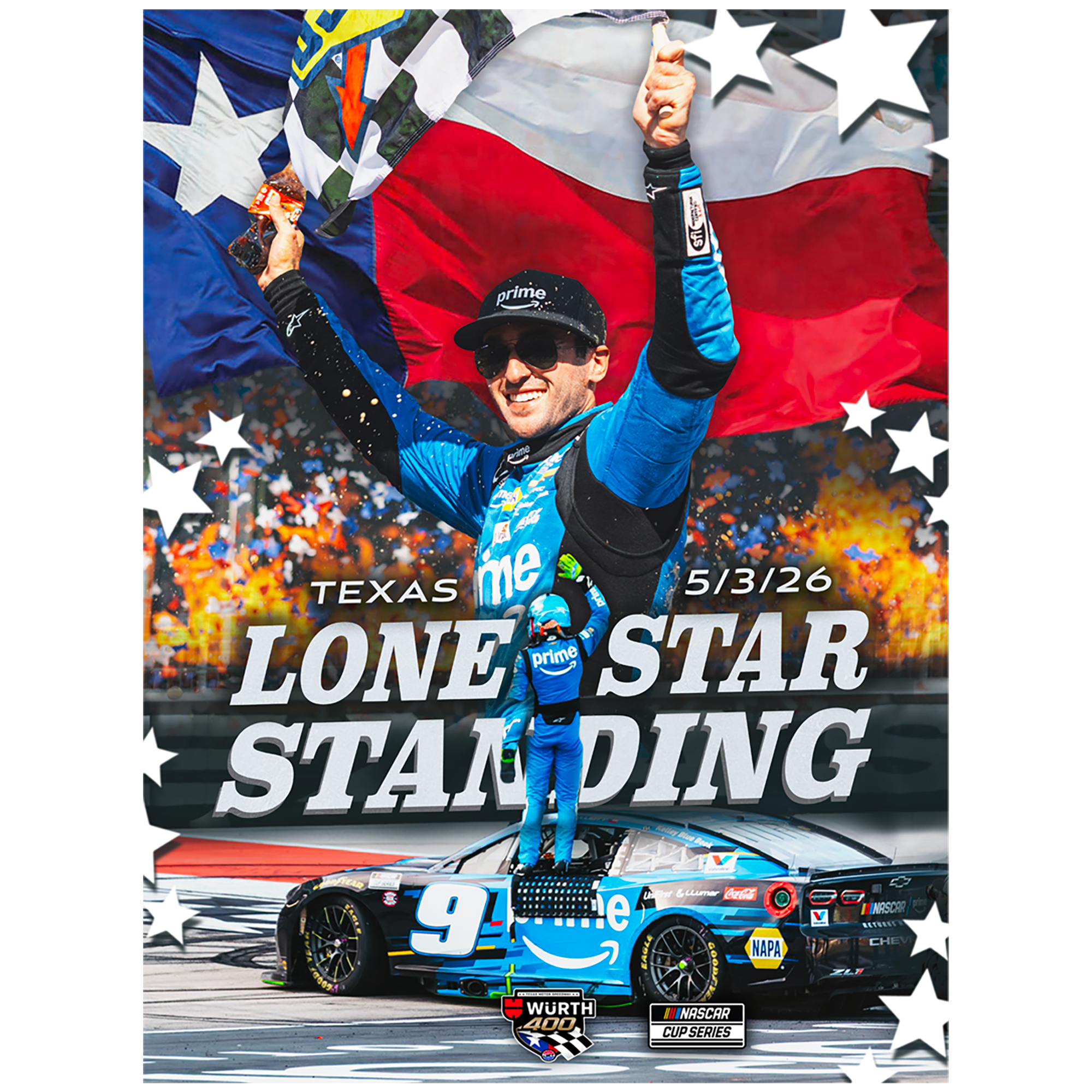 2026 TEXAS WIN **AUTOGRAPHED** WIN POSTER – Chase Elliott Store
