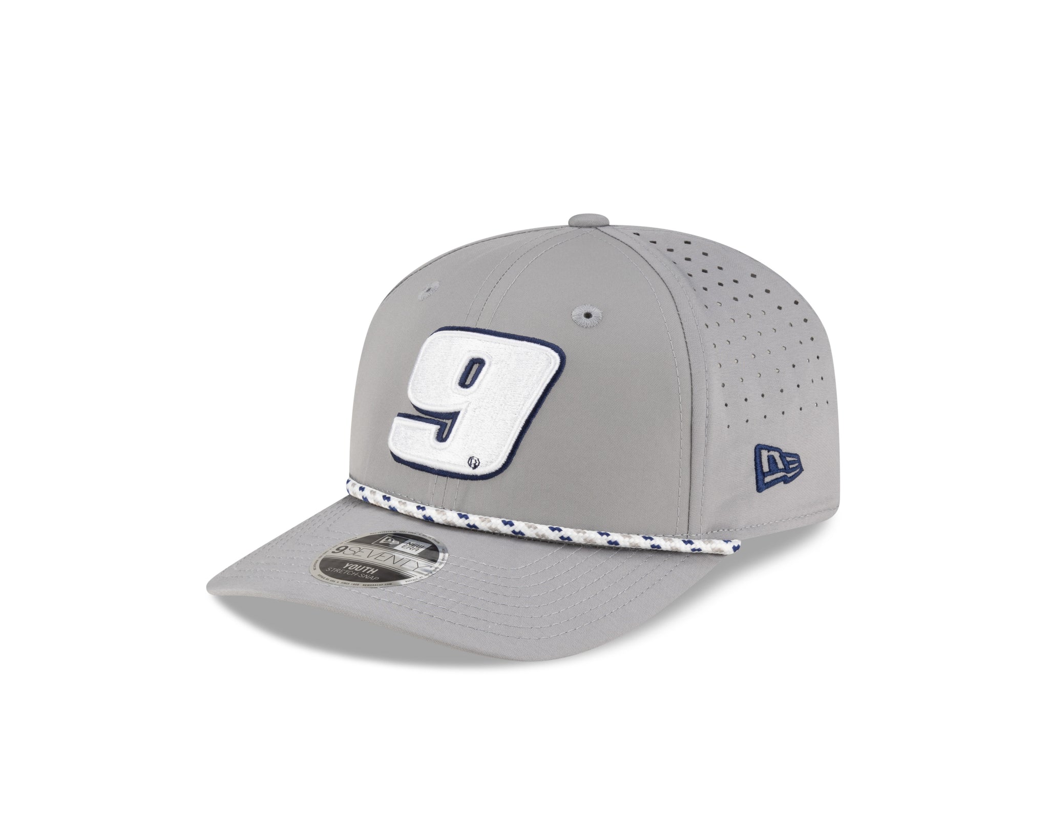 YOUTH GREY AND NAVY 9 970 STRETCH SNAP HAT – Chase Elliott Store