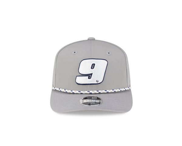 YOUTH GREY AND NAVY  9 970 STRETCH SNAP HAT