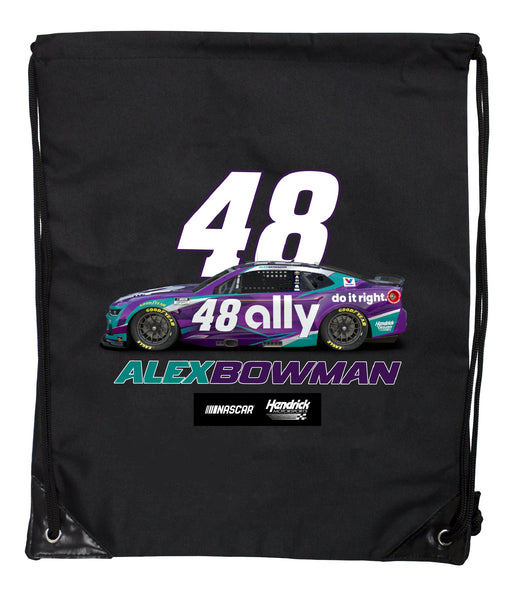 Alex Bowman #48 Nascar Offic. LIC. Drawstring Backpack - Lightweight Cinch Bag with Team Logo