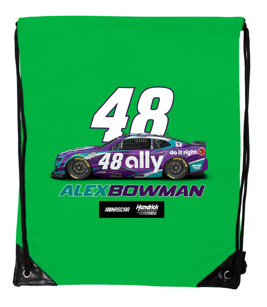 Alex Bowman #48 Nascar Offic. LIC. Drawstring Backpack - Lightweight Cinch Bag with Team Logo