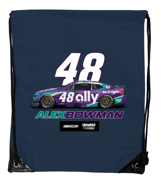 Alex Bowman #48 Nascar Offic. LIC. Drawstring Backpack - Lightweight Cinch Bag with Team Logo