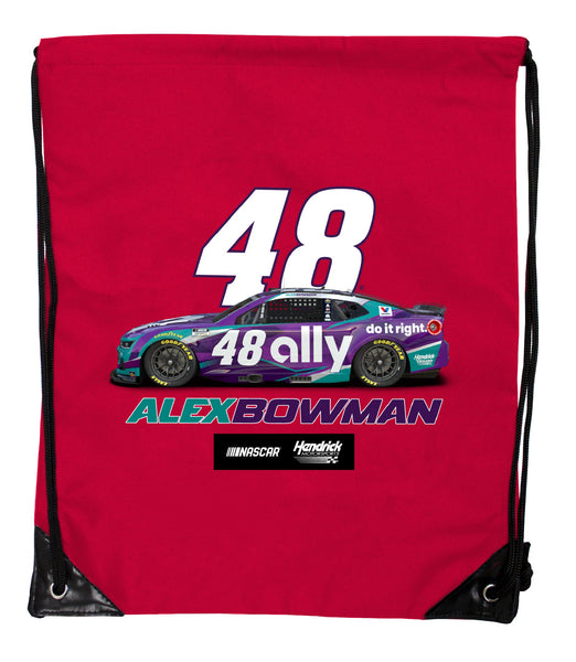 Alex Bowman #48 Nascar Offic. LIC. Drawstring Backpack - Lightweight Cinch Bag with Team Logo