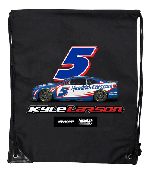 Kyle Larson - Hendricks Cars.com #5 Nascar Offic. LIC. Drawstring Backpack - Lightweight Cinch Bag with Team Logo