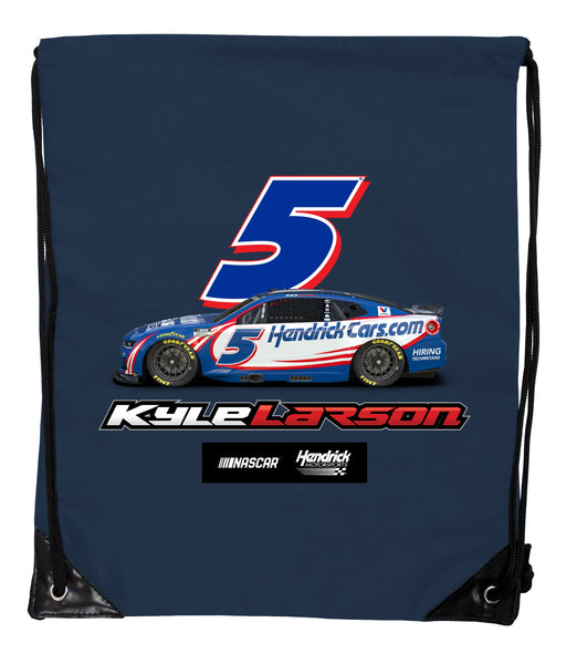Kyle Larson - Hendricks Cars.com #5 Nascar Offic. LIC. Drawstring Backpack - Lightweight Cinch Bag with Team Logo