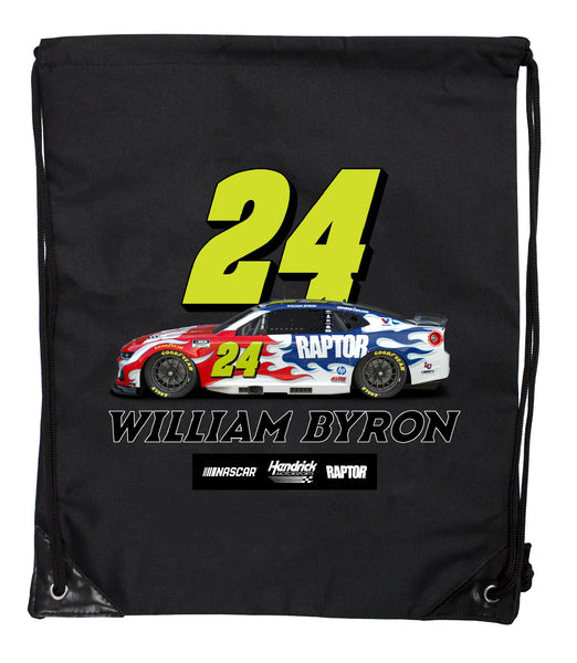 William Byron #24 Nascar Offic. LIC. Drawstring Backpack - Lightweight Cinch Bag with Team Logo