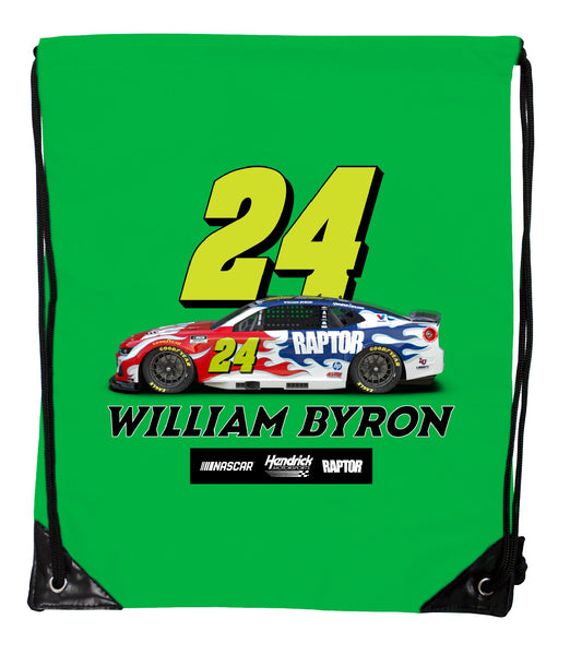 William Byron #24 Nascar Offic. LIC. Drawstring Backpack - Lightweight Cinch Bag with Team Logo