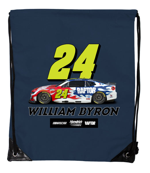 William Byron #24 Nascar Offic. LIC. Drawstring Backpack - Lightweight Cinch Bag with Team Logo