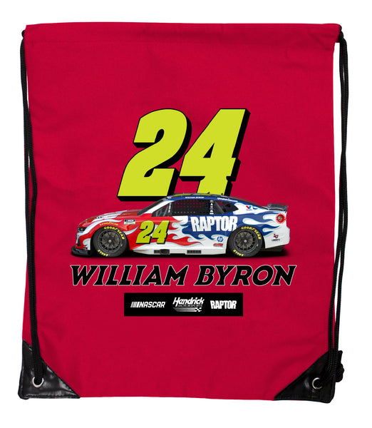 William Byron #24 Nascar Offic. LIC. Drawstring Backpack - Lightweight Cinch Bag with Team Logo