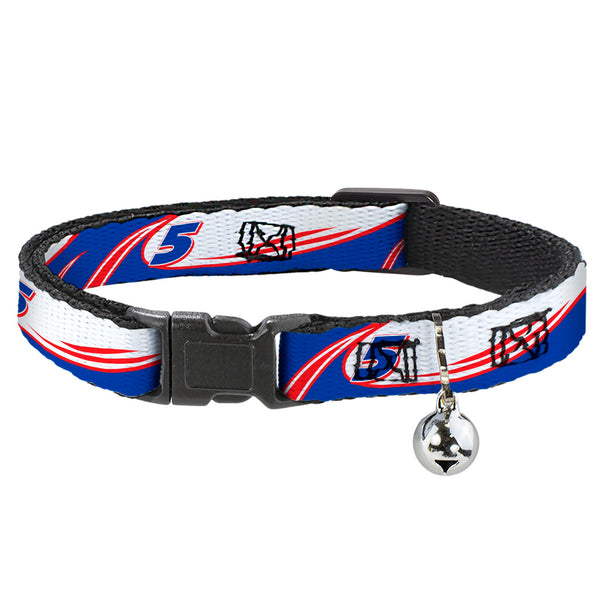 Breakaway Cat Collar with Bell - Kyle Larson #5 Car Scheme White/Blue/Red
