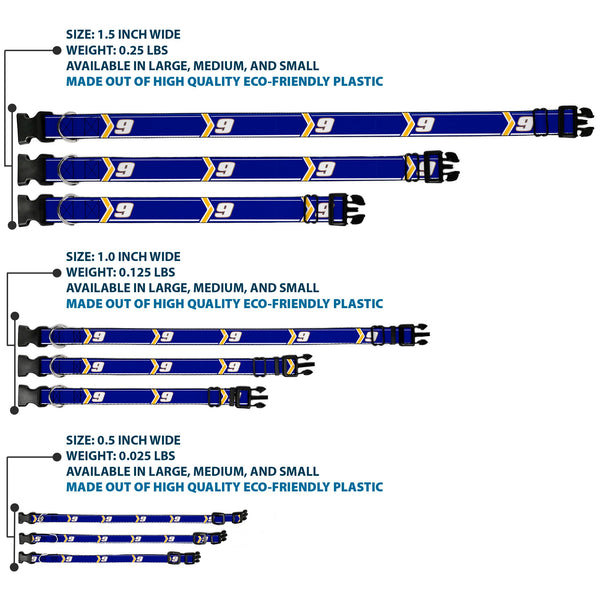 Plastic Clip Collar - Chase Elliott #9 Car Scheme Blue/Yellow/White