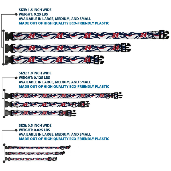 Plastic Clip Collar - William Byron #24 Car Scheme White/Red/Blue
