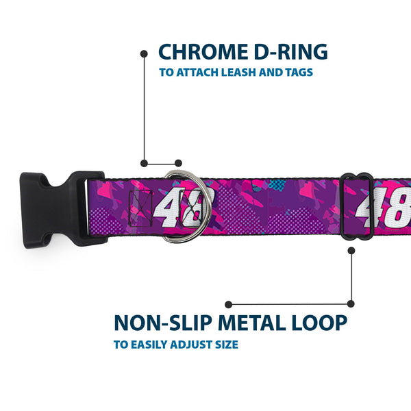 Plastic Clip Collar - Alex Bowman #48 Car Scheme Purples/Pinks/White