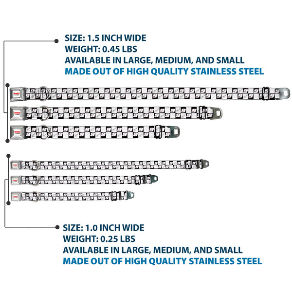 HENDRICK MOTORSPORTS Checker Logo Full Color Red/White Seatbelt Buckle Collar - Chase Elliott Autograph and #9 Checker Logo Black/White/Blue