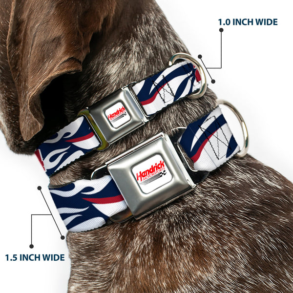 HENDRICK MOTORSPORTS Checker Logo Full Color Red/White Seatbelt Buckle Collar - William Byron #24 Car Scheme White/Red/Blue