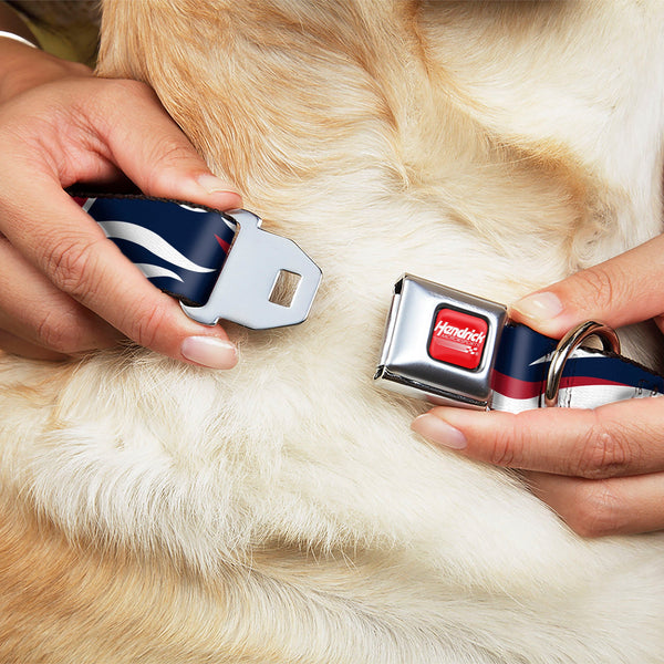 HENDRICK MOTORSPORTS Checker Logo Full Color Red/White Seatbelt Buckle Collar - William Byron #24 Car Scheme White/Red/Blue