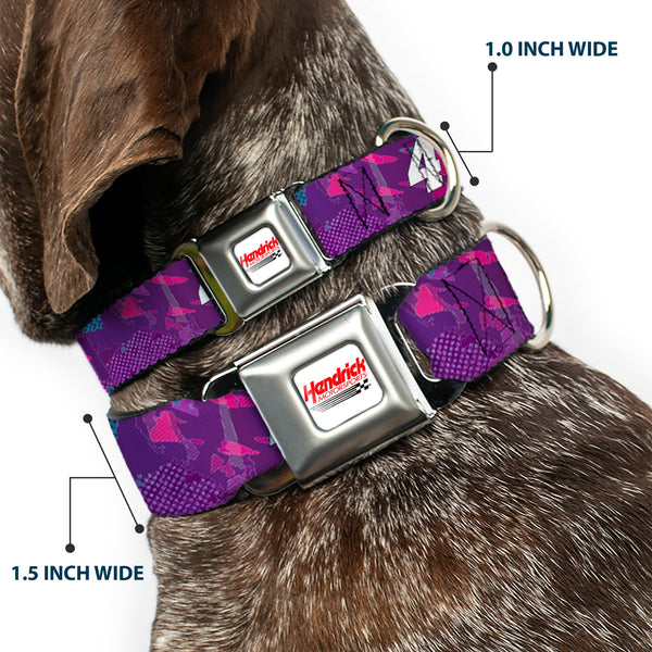 HENDRICK MOTORSPORTS Checker Logo Full Color Red/White Seatbelt Buckle Collar - Alex Bowman #48 Car Scheme Purples/Pinks/White