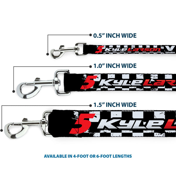 Dog Leash - KYLE LARSON #5 VALVOLINE Hendrick Motorsports Logo Black/White/Red