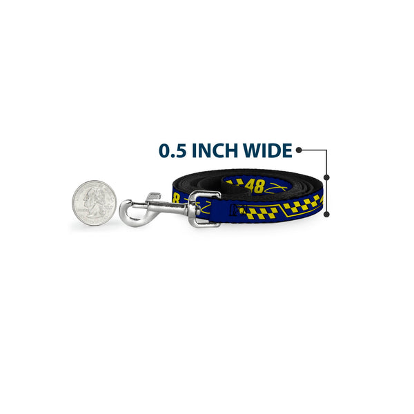 Dog Leash - Jimmie Johnson #48 Autograph Checker Blue/Yellow