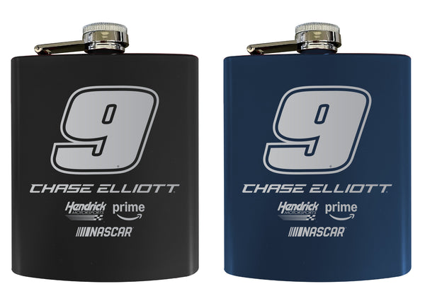 Nascar #9 Chase Elliott 7 oz Stainless Steel Flask with Matte Finish