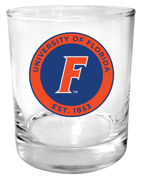 Florida Gators 11 oz Round College Whiskey Glass – Officially Licensed with Full Color or Engraved Logo
