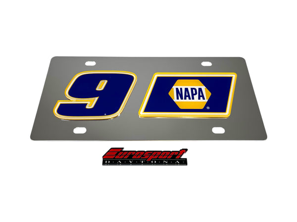 Chase Elliott NAPA # & Sponsor Stainless Steel License Plate
