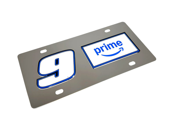 Chase Elliott Amazon Prime # & Sponsor Stainless Steel License Plate