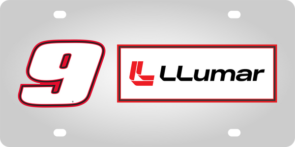 Chase Elliott LLumar # & Sponsor Stainless Steel License Plate