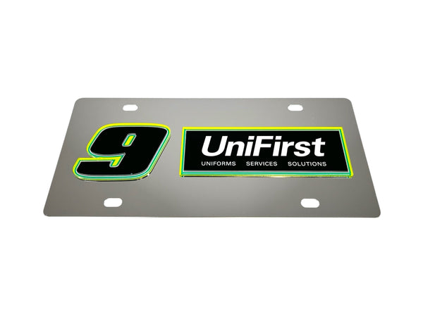 Chase Elliott UniFirst # & Sponsor Stainless Steel License Plate