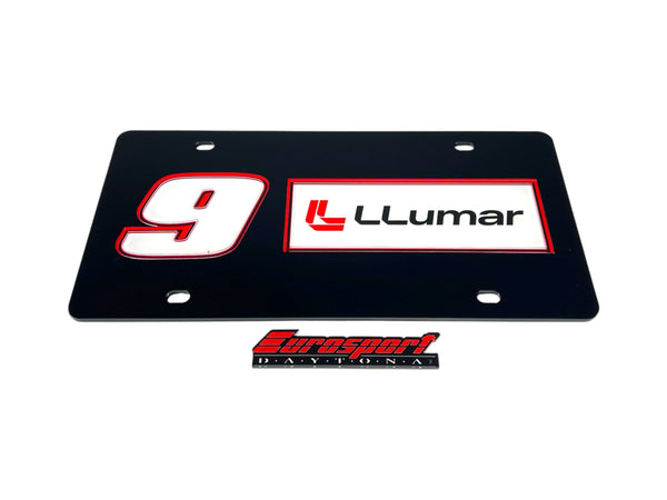 Chase Elliott LLumar # & Sponsor Acrylic License Plate