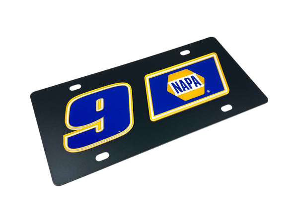 Chase Elliott NAPA # & Sponsor Carbon Steel License Plate