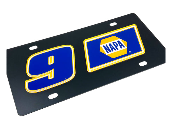 Chase Elliott NAPA # & Sponsor Carbon Steel License Plate