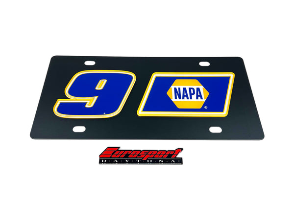 Chase Elliott NAPA # & Sponsor Carbon Steel License Plate