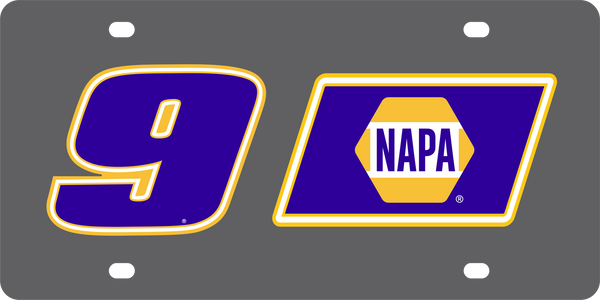Chase Elliott NAPA # & Sponsor Carbon Steel License Plate