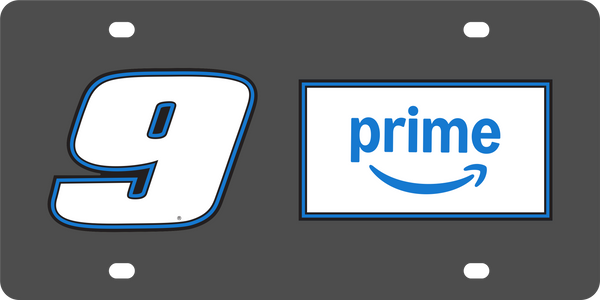 Chase Elliott Amazon Prime # & Sponsor Carbon Steel License Plate