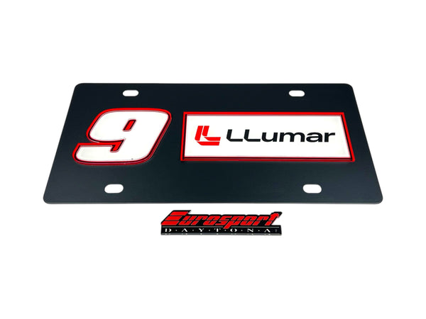 Chase Elliott LLumar # & Sponsor Carbon Steel License Plate