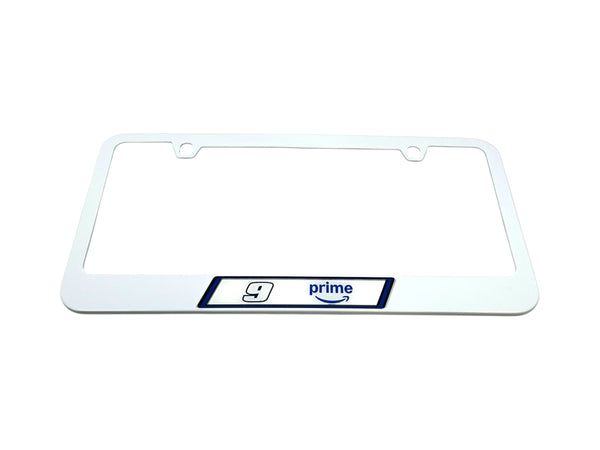 Chase Elliott Amazon Prime # & Sponsor White License Plate Frame