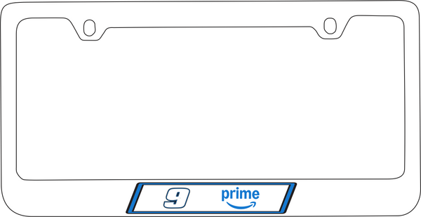 Chase Elliott Amazon Prime # & Sponsor White License Plate Frame