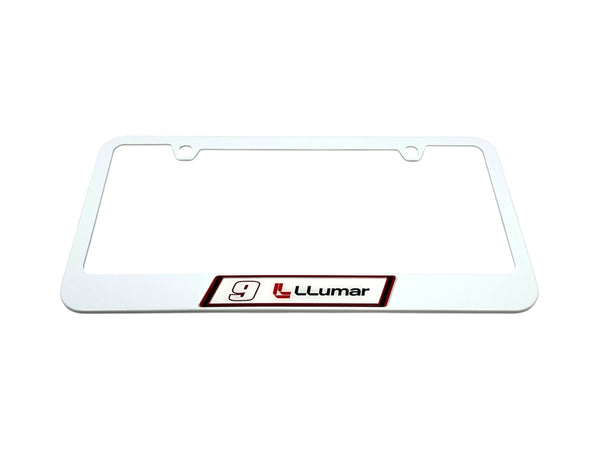 Chase Elliott LLumar # & Sponsor White License Plate Frame
