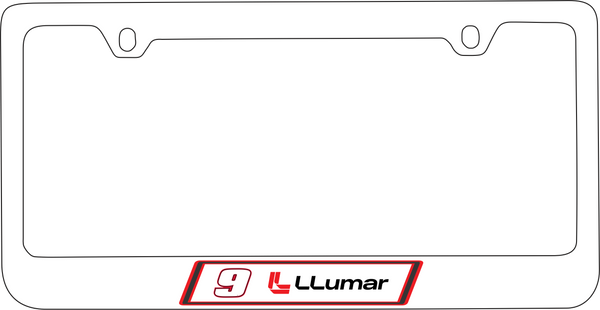 Chase Elliott LLumar # & Sponsor White License Plate Frame