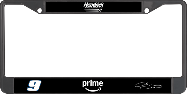 Chase Elliott Amazon Prime # & Sponsor Black License Plate Frame