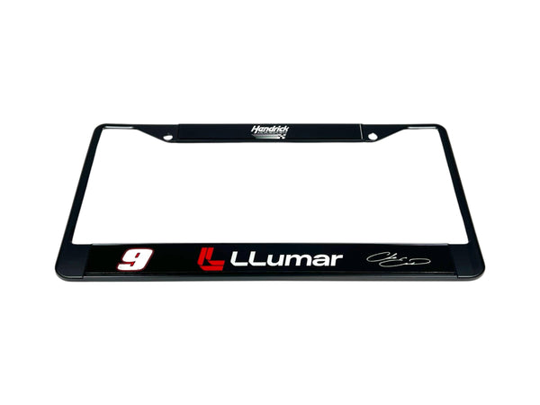 Chase Elliott LLumar # & Sponsor Black License Plate Frame