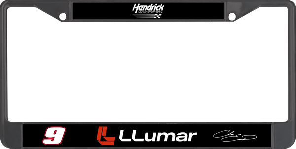 Chase Elliott LLumar # & Sponsor Black License Plate Frame