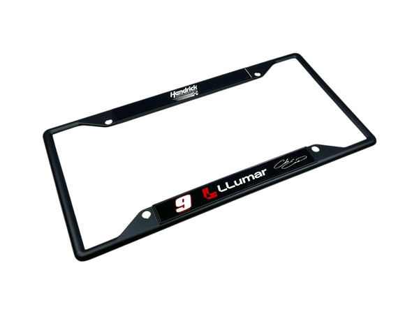 Chase Elliott LLumar # & Sponsor Black License Plate Frame