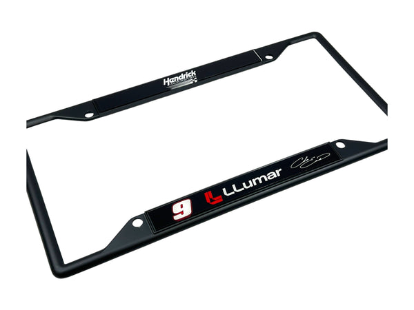 Chase Elliott LLumar # & Sponsor Black License Plate Frame