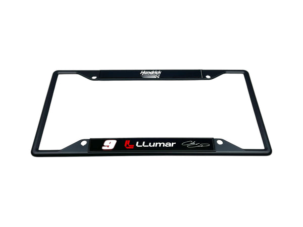 Chase Elliott LLumar # & Sponsor Black License Plate Frame