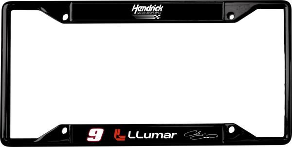 Chase Elliott LLumar # & Sponsor Black License Plate Frame