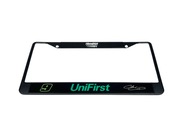 Chase Elliott UniFirst # & Sponsor Black License Plate Frame